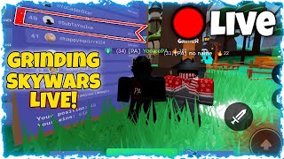 🔴 Grinding Skywars Roblox Bedwars  Top 40 Monthly Wins [upl. by Nylqcaj]