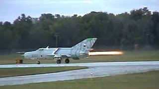 MiG21 Sunset Afterburner Flybys  Willow Run Airport [upl. by Eliezer589]