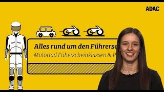 Der Motorrad Führerschein  Die Klassen A A1 A2 und AM erklärt  ADAC [upl. by Nnav]