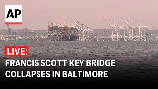 Baltimore bridge collapse LIVE Francis Scott Key Bridge hit by cargo ship in Maryland [upl. by Radu]