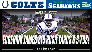 Edgerrin James 219 Rush Yards Sets Colts Record Colts vs Seahawks 2000 Week 7 [upl. by Dich177]