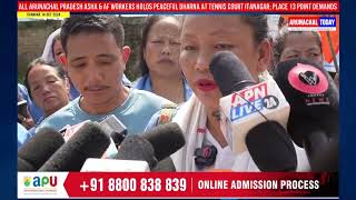 All Arunachal Pradesh ASHA amp AF workers holds peaceful dharna at Tennis Court Itanagar [upl. by Nathaniel]