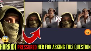 Horrid1 cgm GChecks Her For Asking This Question amp Sends A Scary Warning To UK Drill Knowledge😱 [upl. by Htieh]