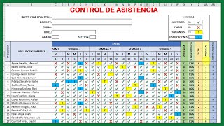 Cómo CREAR un REGISTRO DE ASISTENCIA para ALUMNOS en Excel Paso a Paso [upl. by Findlay]