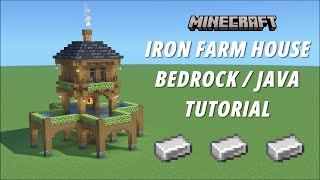 Minecraft Iron Farm House Tutorial BedrockJava Aesthetic Farm 1440p HD [upl. by Schechter701]