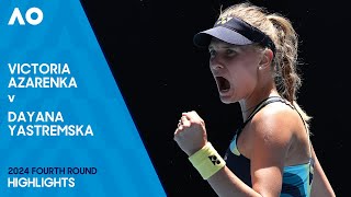 Victoria Azarenka v Dayana Yastremska Highlights  Australian Open 2024 Fourth Round [upl. by Rawley]