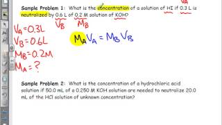 Acids Bases amp Salts Titration Sample Problems [upl. by Llenod]