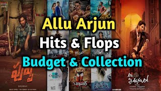 Allu Arjun all telugu movies budget and collections  Allu Arjun hits and flops telugu [upl. by Avenej]