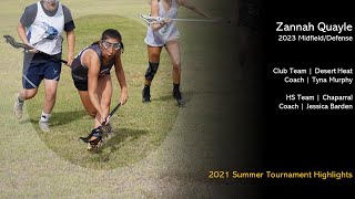 Zannah Quayle 2023  Tournament Highlights Summer 2021 [upl. by Mace]