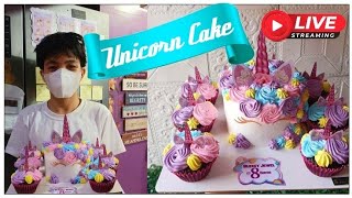 🦄 Unicorn Cake Decorating Walkthrough 🦄 Happy 8mos Baby Blessy Jewel 💜 [upl. by Orji]