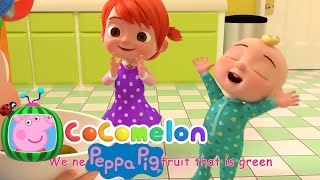 The Colors Song with Popsicles in CoComelon Meet Peppa Pig Version [upl. by Nodnalb871]