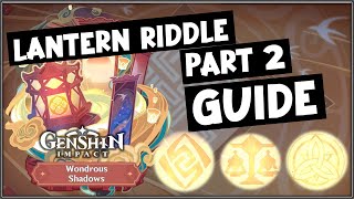 Lantern Rite Wondrous Shadows Lantern Riddle Part 2 Puzzle guide Genshin Impact [upl. by Santa66]