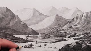 How to Draw a Landscape using Atmospheric Perspective [upl. by Leeanne]