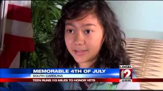 14yearold girl runs 113 miles to honor veterans [upl. by Abey797]