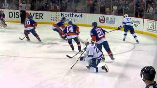 Thomas Hickey absolutely rocks Jonathan Drouin In Game 3 HD [upl. by Llib]