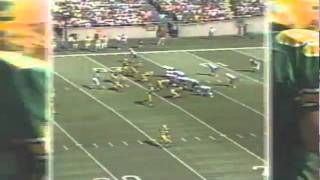 Pressure from Oregon CB Daryl Singleton leads to fumble by BYU QB Ty Detmer 9291990 [upl. by Tarkany]