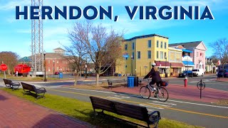 Living in Northern Virginia Town of Herndon Walking Tour 🏘️  WampOD Trail Anitas 🚴‍♀️ January 2023 [upl. by Sansone]