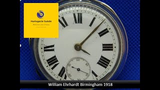 William Ehrhardt Birmingham 1918  Silver British Lever Pocket Watch [upl. by Thomson]