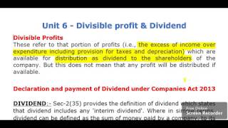 Divisible Profit and Dividend  Final BcomBBA  Auditing [upl. by Neibaf]