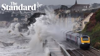 Rare red weather warning issued as Storm Babet hits UK [upl. by Penny]