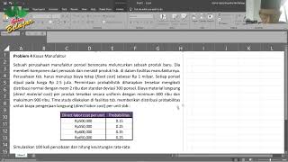 Contoh Kasus Simulasi Sistem Probabilistik Dengan Teknik Monte Carlo Menggunakan Excel [upl. by Filipe]