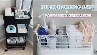 BEDSIDE NURSING CART  POSTPARTUM BASKET  Prepping for a newborn [upl. by Foss]