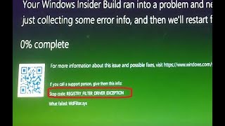 Fix Registry Filter Driver Exception WdFiltersys failed Windows 10 [upl. by Hrutkay212]