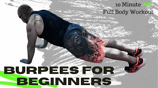 How to do a burpee for beginners  a slow pace 10minute fullbody workout [upl. by Maribel905]