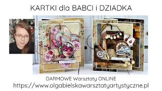 Kartki dla babci i dziadka Scrapbooking Warsztaty Artystyczne Olga Bielska Dzień Babci Dziadka [upl. by Solotsopa]