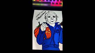 DIBUJANDO a MICHAEL MYERS de HALLOWEEN Part11 [upl. by Onra883]