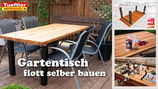 Gartentisch selbst bauen wetterfest amp modern  Tüftler DIY [upl. by Eirojram]