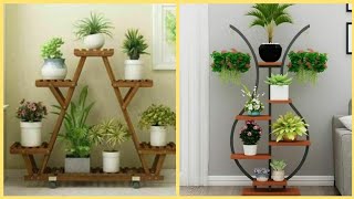 Estantes de madera para sala con macetas y Repisas de madera con plantas para salaplant racks [upl. by Ivanah314]