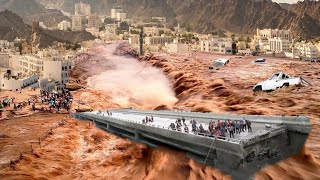 The fury of nature in the desert Flooding in Oman and Saudi Arabia [upl. by Pickering]