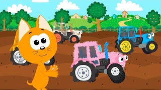 Tractorcitos diferentes  La version nueva  El gatito Koté  Canciones infantiles [upl. by Hendrick]