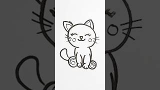 how to draw cute cat drawing art cartoon easydrawing lovestatus anime [upl. by Blaine70]