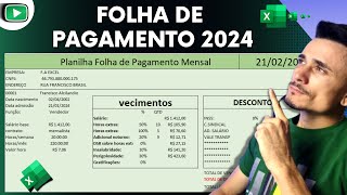 Como Criar Uma Planilha Folha De Pagamento No Excel 2024 [upl. by Epner405]