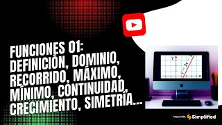 FUNCIONES 01 DEFINICIÓN DOMINIO RECORRIDO MÁXIMO MÍNIMO CONTINUIDAD CRECIMIENTO SIMETRÍA [upl. by Red]