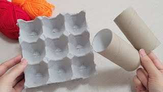 So Beautiful  Look what I Made with Egg carton and toilet paper roll DIY Recycling craft ideas [upl. by Samau]