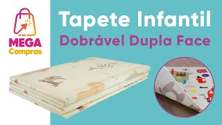 Tapete Tatame Infantil Emborrachado Dobrável Dupla Face [upl. by Arfihs]