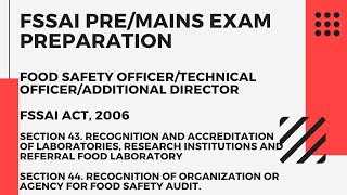 V35 Chapter 8 Part 1 FSSAI Act 2006  Section 43 amp 44  Food Safety Officer Exam Preparation [upl. by Schlessinger]