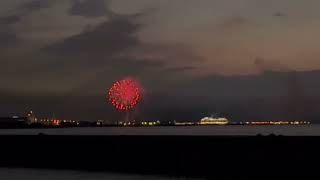 漁港から見る花火🎆 Fireworks seen from the fishing port [upl. by Enajyram]