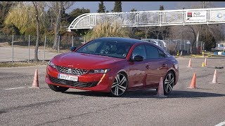 Peugeot 508 2019  Maniobra de esquiva moose test y eslalon  km77com [upl. by Ardnauqal]