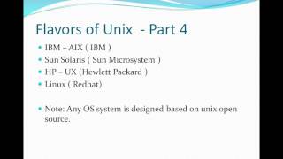 Unix Tutorial Part 4Flavours of Unix [upl. by Arther]