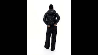 THE NORTH FACE Shiny Nylon Hydrenalite Down Hooded Padded Jacket Wetlook Black Women  Asos [upl. by Htieh]