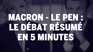 Présidentielle 2017  le débat entre Emmanuel Macron et Marine Le Pen résumé en 5 minutes [upl. by Dnesnwot617]