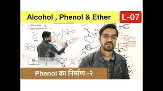 L07  Phenol  फ़ीनॉल का निर्माण  preparation of phenol by cumene hydroperoxide [upl. by Ahseikal]