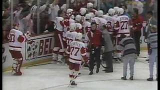 Yzerman OT goal against St Louis1996 Detroit UPN50 broadcast [upl. by Yentroc173]