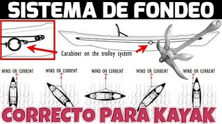 Sistema de FONDEO ANCLAJE COMPLETO para Kayak Travesia Pesca  Kayakfishing  Anchor Trolley [upl. by Marilin]