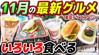 【シーの新グルメ】クリスマスフードや11月からの最新フードを食べて紹介  東京ディズニーシー [upl. by Aleira]