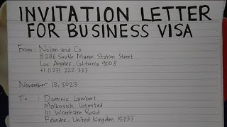 How To Write An Invitation Letter for Business Visa Step by Step Guide  Writing Practices [upl. by Rosalind]